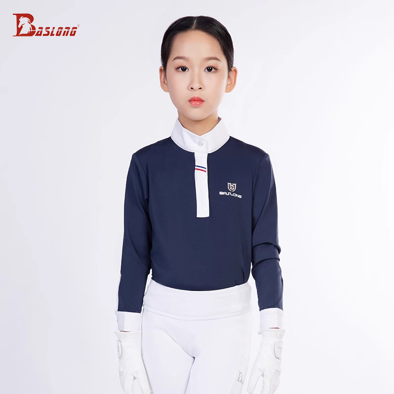 Polo Shirt Equestrian - Baslong Abbigliamento equestre T-shirt per bambini